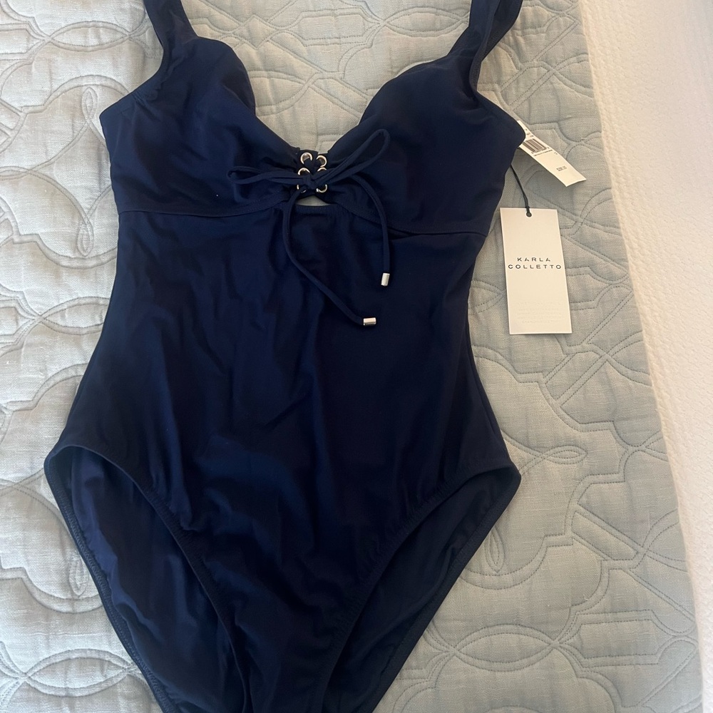 Karla Colletto Navy One Piece Swimsuit